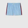 Gucci Striped Swim Shorts Elastic Waistband In Blue