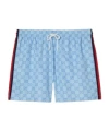 Gucci Striped Swim Shorts Elastic Waistband In Light Blue
