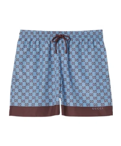 GUCCI GUCCI PRINTED POPLIN TECH SWIM SHORTS