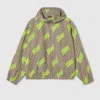 Gucci Printed Poplin Tech Zip Jacket In Brown