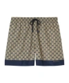 Gucci Printed Poplin Technology Swimming Shorts In Nude