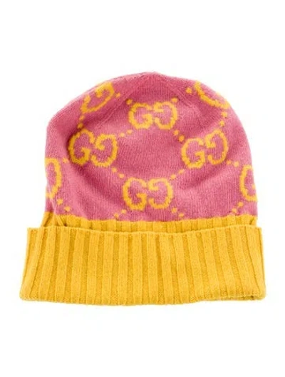 Pre-owned Gucci Printed Rib Knit Beanie In Multi