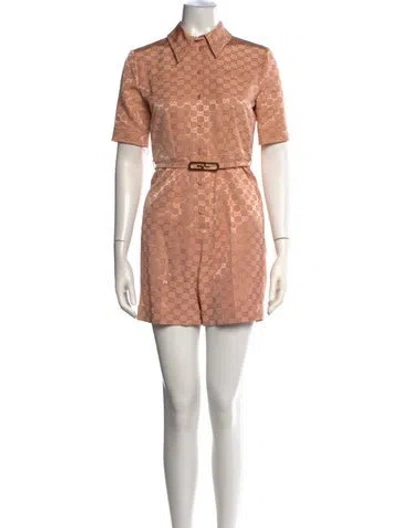Pre-owned Gucci Printed Romper In Pink