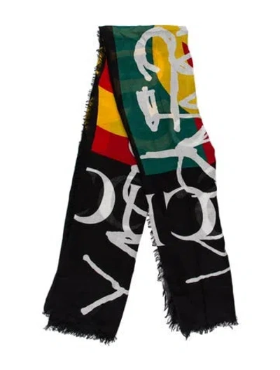 Pre-owned Gucci Printed Scarf In Black