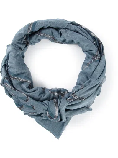 Gucci Printed Scarf In Blue
