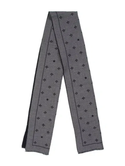 Pre-owned Gucci Printed Scarf In Gray