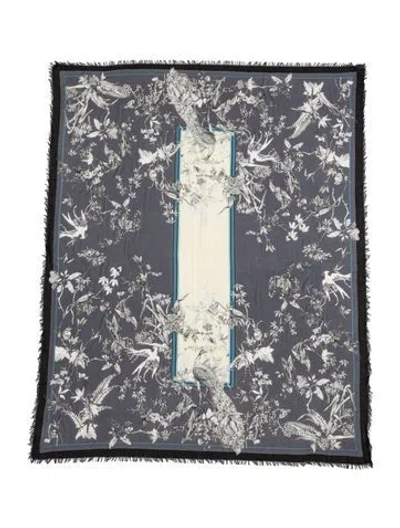 Pre-owned Gucci Printed Scarf In Gray