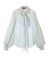 Gucci Light Blue Printed Chiffon Shirt In White