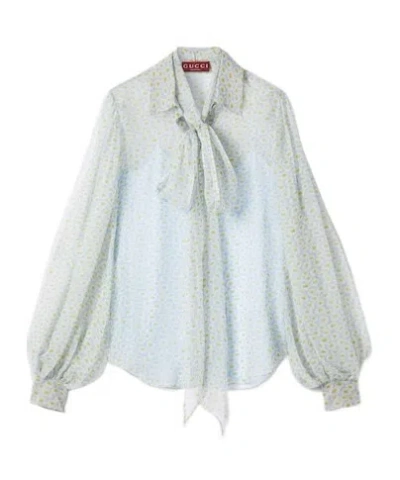 GUCCI GUCCI PRINTED CHIFFON SHIRT