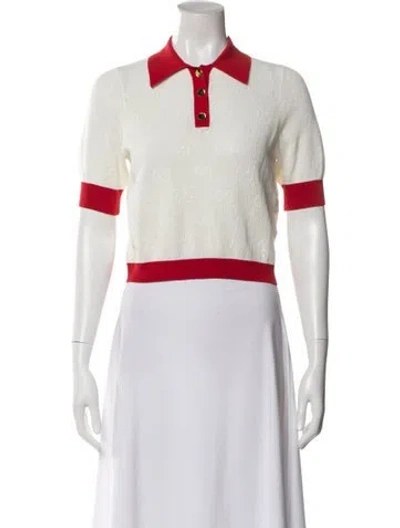 Pre-owned Gucci Printed Short Sleeve Polo In Neutral