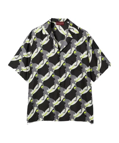 Gucci Printed Short-sleeved Shirt In Black