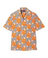 Gucci Printed Cotton Poplin Shirt In Gray