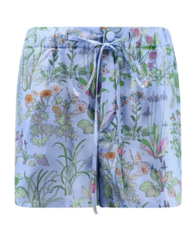 Gucci Printed Shorts In Blue