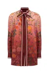 Gucci Printed Silk Blouse In Multi