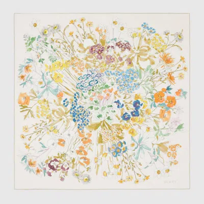 Gucci Printed Silk Carré In Neutral