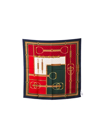 Gucci Printed Silk Carré In Black