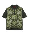 Gucci Printed Silk Cotton Knit Polo Shirt In Green