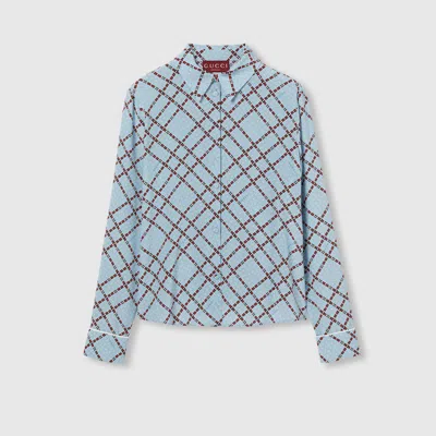 Gucci Printed Shirt In Blue