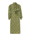 Gucci Printed Silk Dress In Green