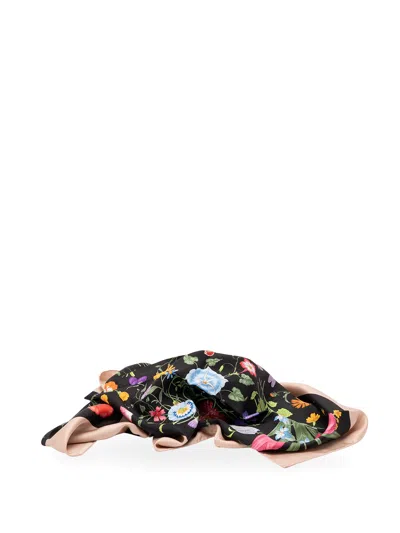 Gucci Printed Silk Foulard In Black