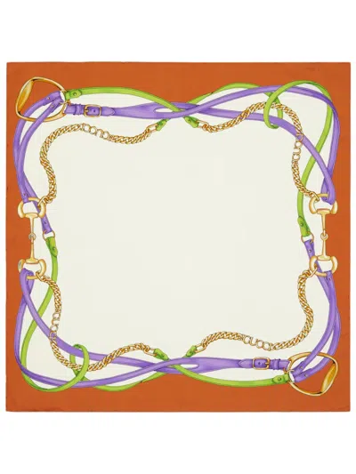 Gucci Printed Silk Foulard Yoke For Women In Multicolour