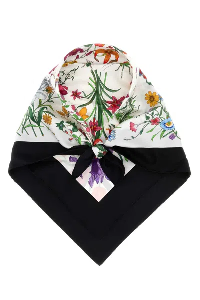 Gucci Printed Silk Foulard-style Scarf, 100 X 50 Cm In Floral