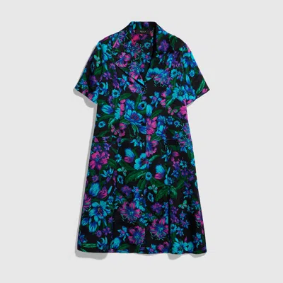 Gucci Printed Silk Jacquard Chemisier Dress In Multi