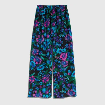 Gucci Printed Silk Leisure Pants In Purple