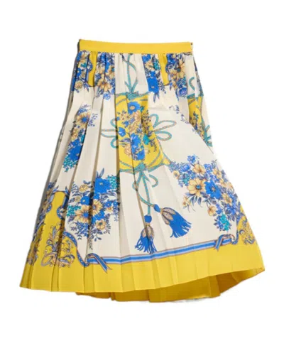 Gucci Printed Silk Midi Skirt In Multi