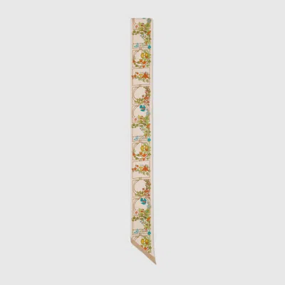 Gucci Printed Silk Neck Bow In Gold