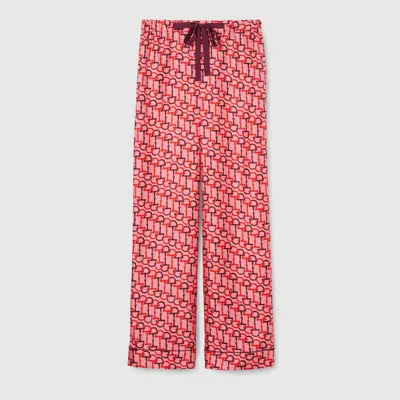 Gucci Printed Silk Pants In Multi