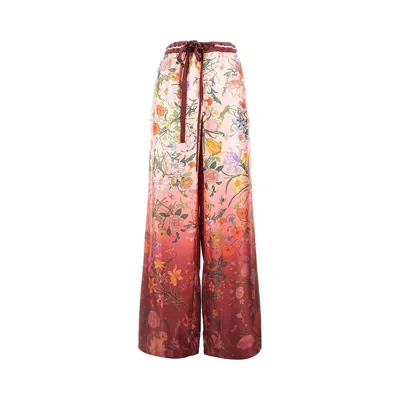Gucci Printed Silk Pants In Multi