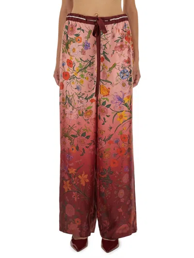 GUCCI PRINTED SILK PANTS