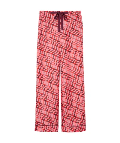 Gucci Women's Printed Silk Pants In Orange