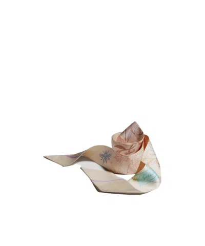 Gucci Printed Silk Ribbon In Brown