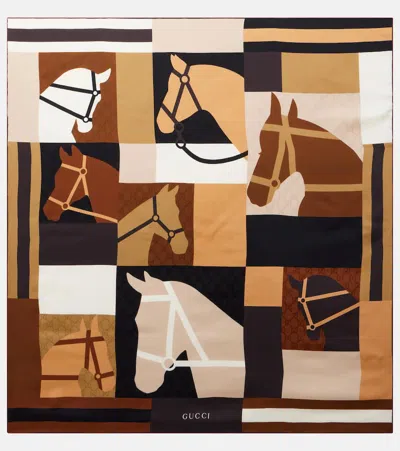Gucci Printed Silk Scarf In Multi