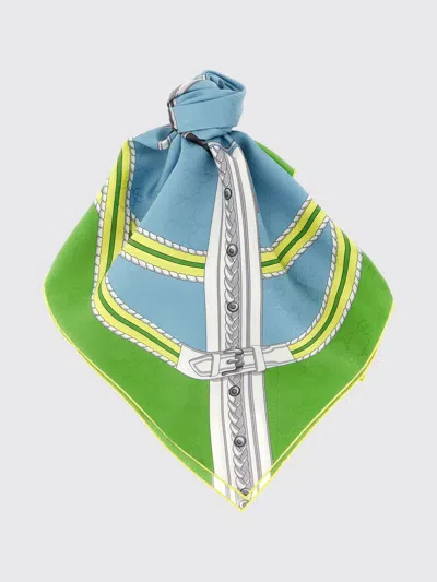 Gucci Printed Silk Scarf In Green