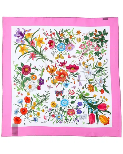 Gucci Printed Silk Scarf In Transparent