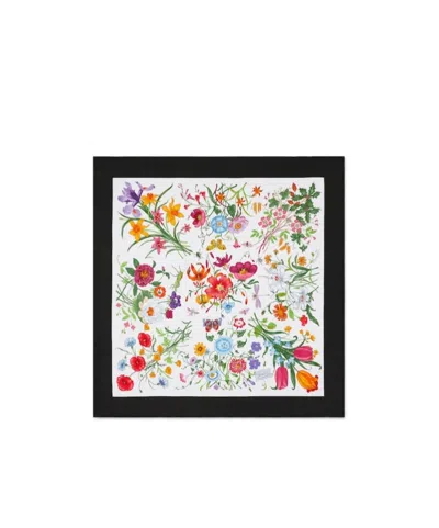 Gucci Printed Silk Scarf In White