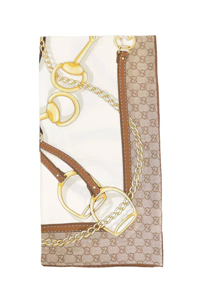 Gucci Printed Silk Scarf In Neutral