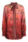 Gucci Silk Floral Shirt In Pink