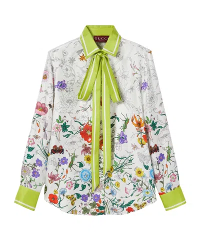 Gucci Printed Silk Shirt In Multi
