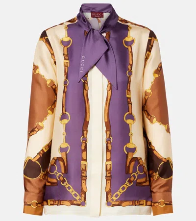 Gucci Printed Silk Till Shirt In Multi
