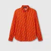 Gucci Printed Silk Shirt In Orange