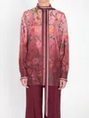 Gucci Printed Silk Shirt In Pink