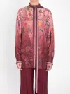 Gucci Printed Silk Shirt In Pink