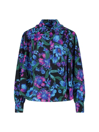 Gucci Printed Silk Shirt In Purple