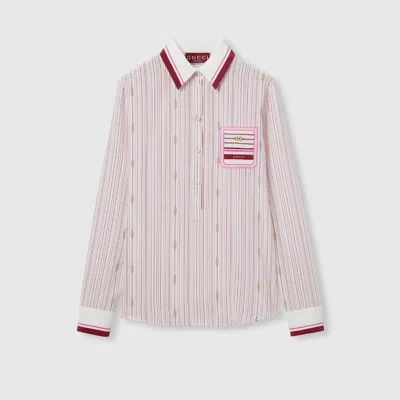 Gucci Printed Silk Shirt In White