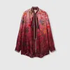 Gucci Silk Floral Shirt In Pink