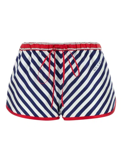 Gucci Silk Shorts With Striped Pattern And Trim In Multi